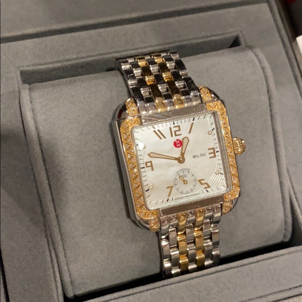 Michele two tone watch